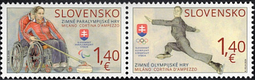 Словакия, 2026, Зимние Олимпийские игры Милан, Кортина, 2 марки